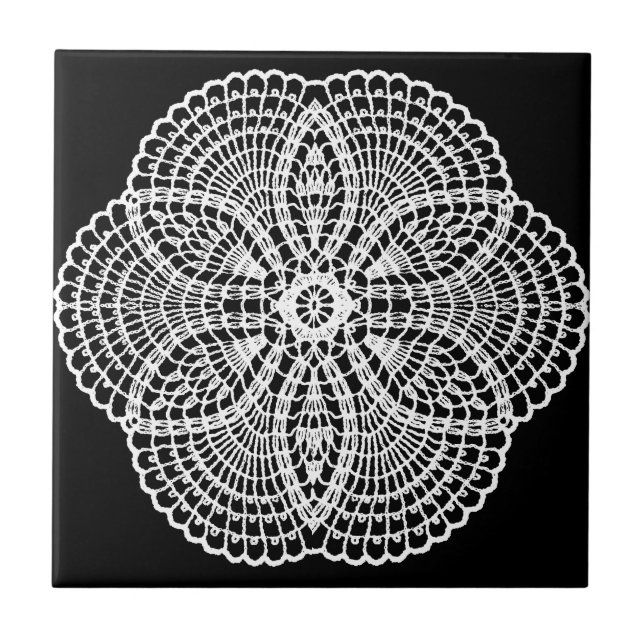 Doily Art Ceramic Tile (Front)