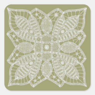 Doily Lace Square Sticker