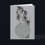 Doily Ornament 1 Holiday Card<br><div class="desc">All silver & black with a touch of yellow. Old,  lost art,  reborn.</div>