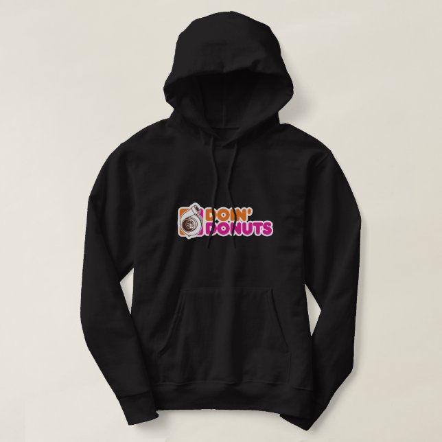 Doin' Doughnuts - Funny Racing & Drift Car Enthusi Hoodie (Design Front)