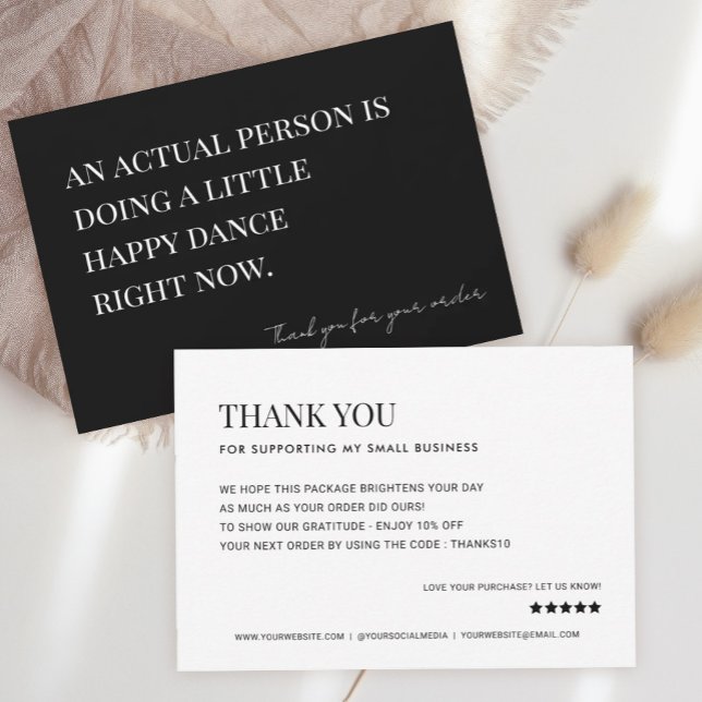 Doing A Little Happy Dance Small Business Thank You Card (Creator Uploaded)