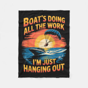 Doing All The Work Parasailer Paragliding Parasail Fleece Blanket