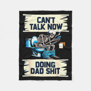 Doing Dad Dad Joke Skeleton Dad Funny Fathers Day Fleece Blanket