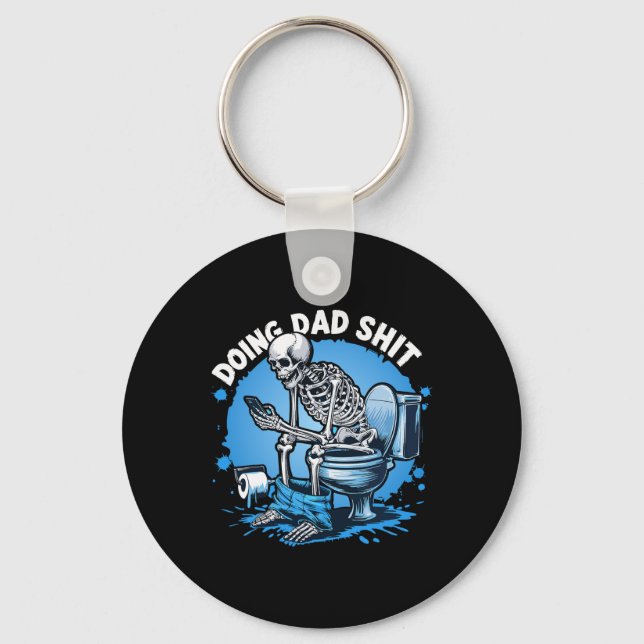 Doing Dad Dad Joke Skeleton Dad Funny Father's Day Key Ring (Front)