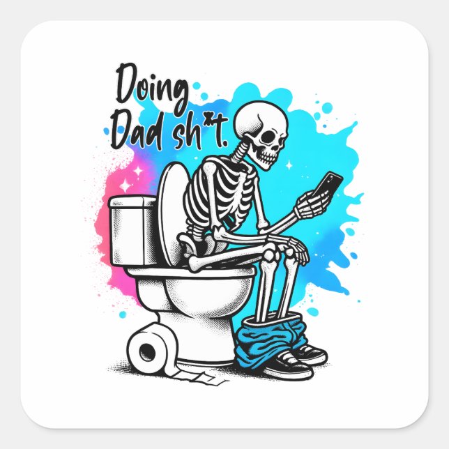 Doing Dad Square Sticker (Front)