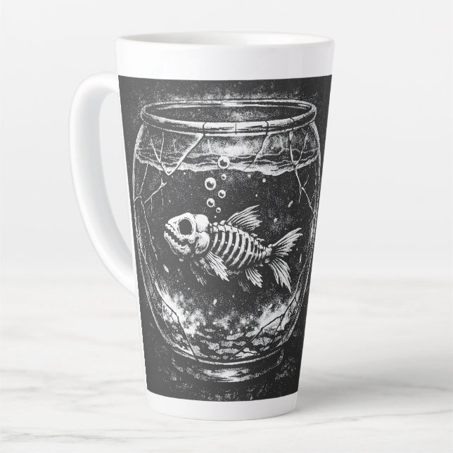 "Doing Great" - Goldfish by BurnsInHell Latte Mug (Left Angle)