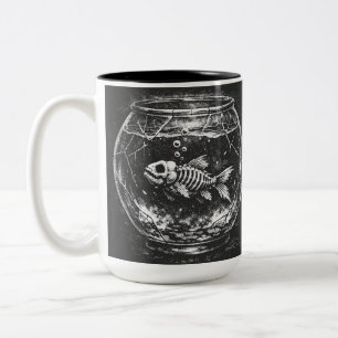 "Doing Great" - Goldfish by BurnsInHell Two-Tone Coffee Mug