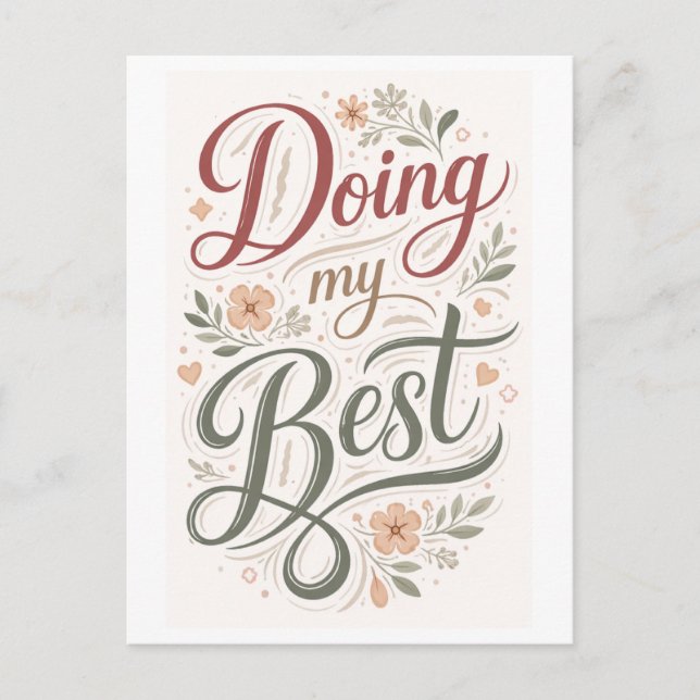 "Doing My Best" Postcard (Front)
