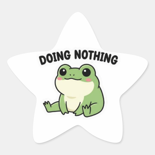 Doing Nothing Frog Sticker Cute Relaxed Frog Meme  (Front)