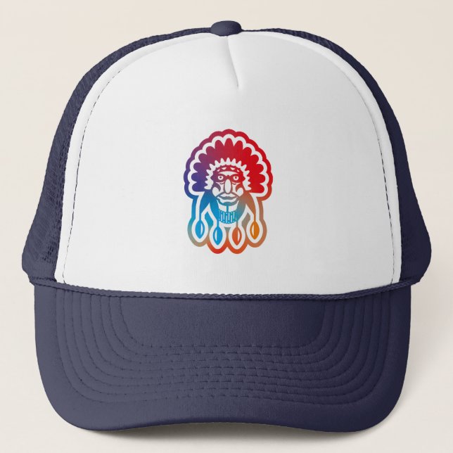 DOING THE INDIAN BY MASANSER PIXELAT TRUCKER HAT (Front)