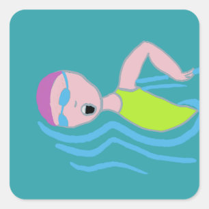 Doing the sidestroke square sticker