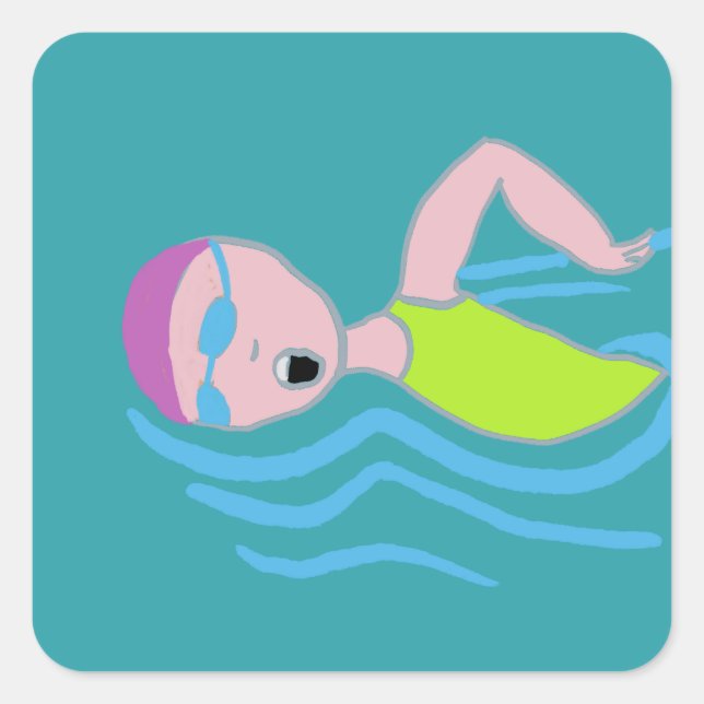 Doing the sidestroke square sticker (Front)