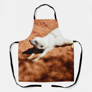 Doing The White Meerkat Stretch, Full Print Apron