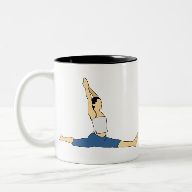 Doing Yoga Two-Tone Coffee Mug (Left)