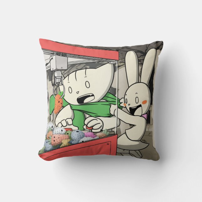 Doki & Nabi Claw Crane Date Throw Pillow (Front)
