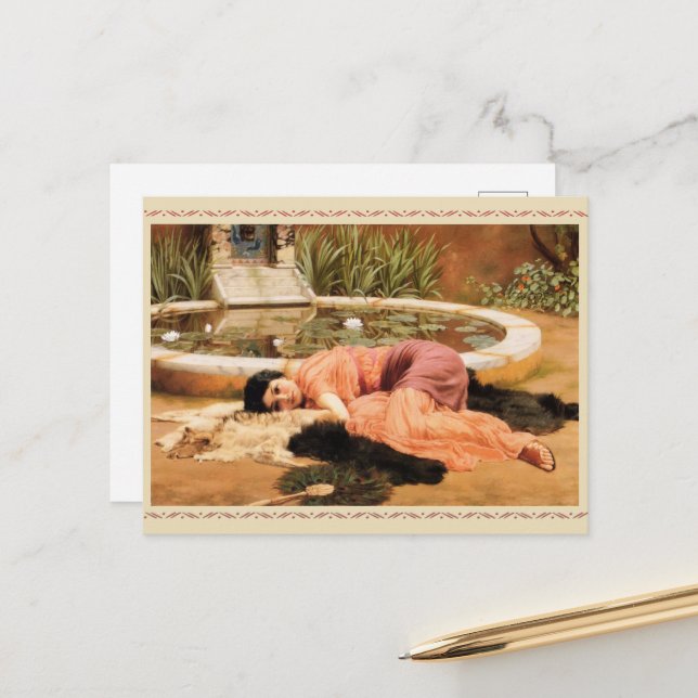Dolce Far Niente by John Godward Postcard (Front/Back In Situ)