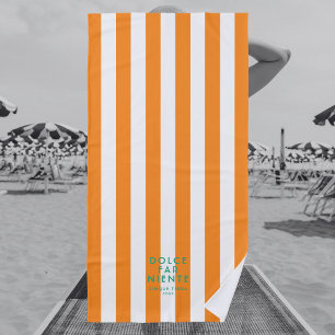 Dolce Far Niente Cinque Terra Orange Stripe Beach Towel