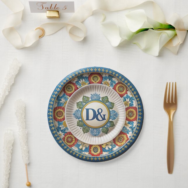 Dolce & Gabbana Carretto Siciliano Paper Plates (Wedding)