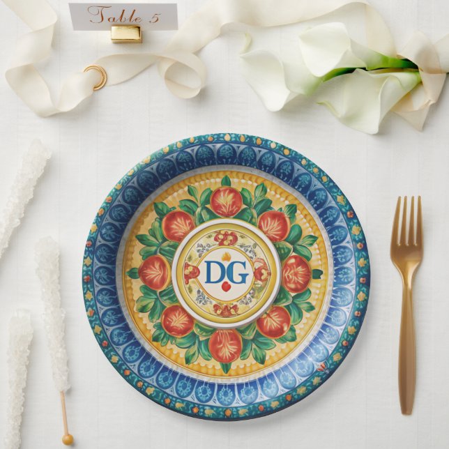 Dolce & Gabbana Carretto Siciliano Paper Plates (Wedding)
