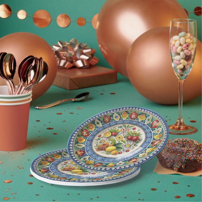 Dolce & Gabbana Sicilian Cart Whimsy Paper Plate (Multi)