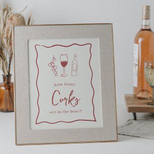 Dolce Vita Bridal Shower "How Many Corks" Sign