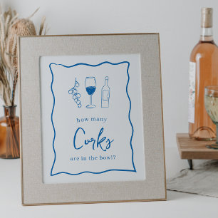 Dolce Vita Bridal Shower "How Many Corks" Sign