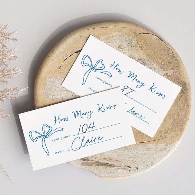 Dolce Vita Bridal Shower Kisses Guess Card (Creator Uploaded)