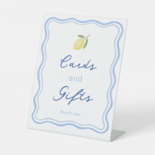 Dolce Vita Doodle Cards & Gifts Wedding Shower Pedestal Sign