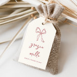 Dolce Vita Handwritten Bridal Shower Gift Tags<br><div class="desc">This beautiful Italian inspired bridal shower design features red handwritten style cursive lettering accented with a hand drawn ribbon bow illustration.  These elegant Mediterranean bridal shower favour tags feature "grazie mille" in hand lettered script with your event name beneath.</div>