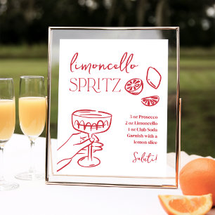 Dolce Vita Italian Limoncello Spritz Drink Sign