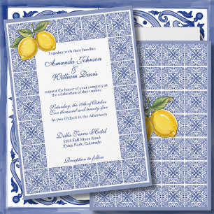Dolce Vita - Italian Tiles and Lemons Wedding Invitation