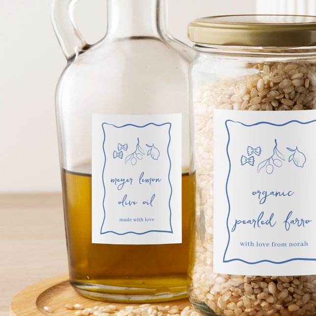 Dolce Vita Wavy Stripe Italian Food Label (Creator Uploaded)