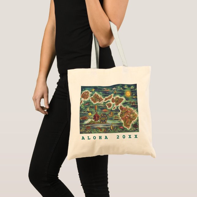 Dole Map of Hawaii 1950 Trip / Year Tote Bag (Front (Product))