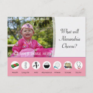 Doljabi Doljanchi Dol Korean 1st First birthday Postcard