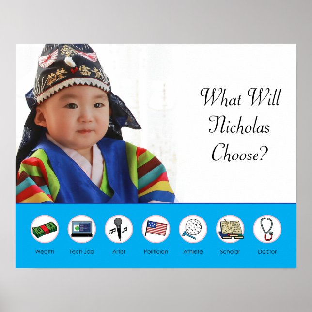 Doljabi Doljanchi Dol Korean 1st First birthday Poster (Front)