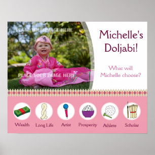 Doljabi Doljanchi Dol Korean 1st First birthday Poster