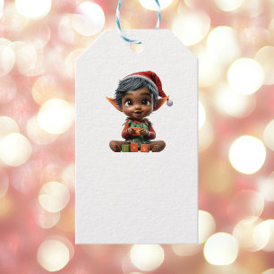 Doll Baby Christmas Elf White Gift Tags