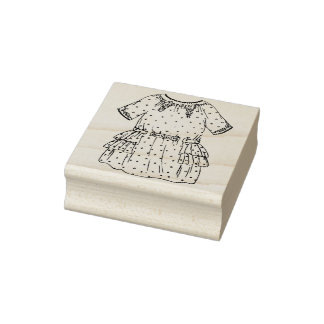 doll dress art stamp