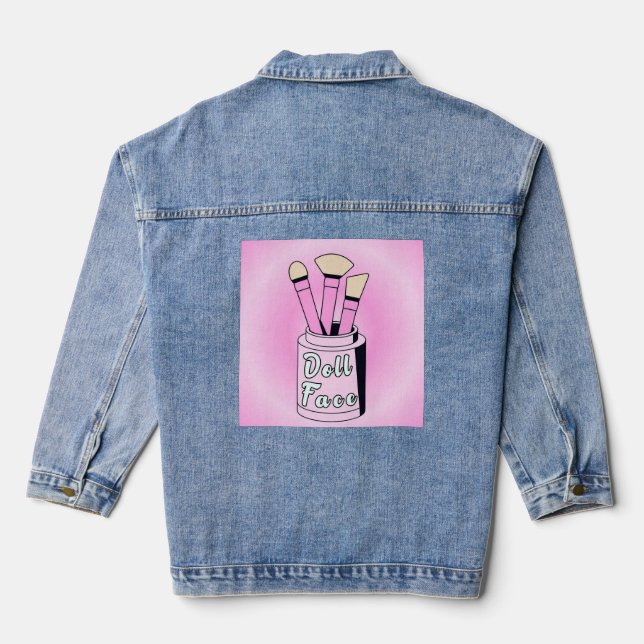 Doll Face - 1940s Canvas Print Denim Jacket (Back)
