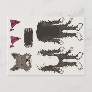 doll parts puppy postcard