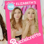 Doll Pink Bachelorette Party Photo Prop Poster<br><div class="desc">Watercolor floral frame for Photo prop.
1- Print this with Zazzle 
2- glue on foam board (can be purchased at Dollar Store)
3- cut the centre square along dotted lines
You're now ready for your party!</div>