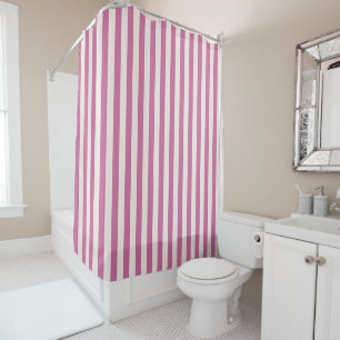 doll pink striped pink stripes shower curtain