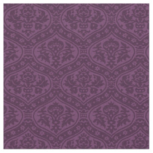 Doll-Scale Renaissance Damask, Purple Fabric