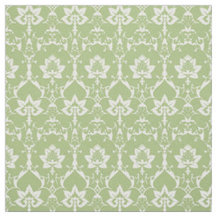 Doll-Scale Renaissance Damask, Spring Green Fabric