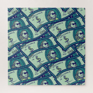 Dollar Banknotes: Seamless Money Pattern Jigsaw Puzzle