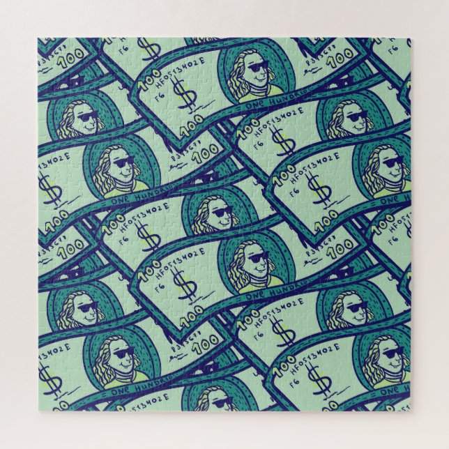 Dollar Banknotes: Seamless Money Pattern Jigsaw Puzzle (Vertical)