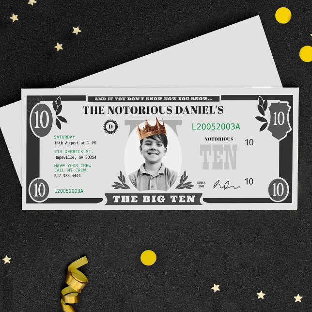 Dollar Bill, Notorious Hip Hop Rap, Fake Money Invitation (Creator Uploaded)