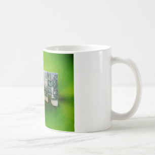 Dollar bill origami Elephant on Green background Coffee Mug