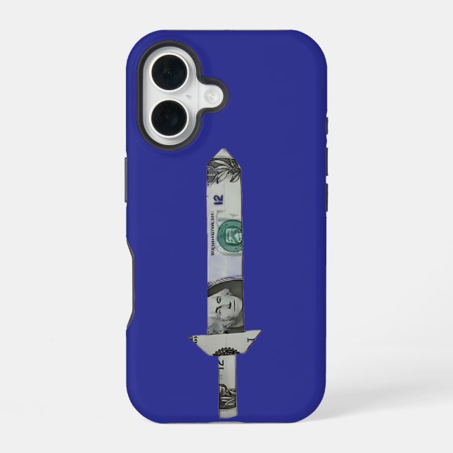 dollar bill sword iPhone 16 case (Back)