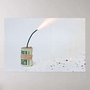 Dollar Bomb on Light Background Poster